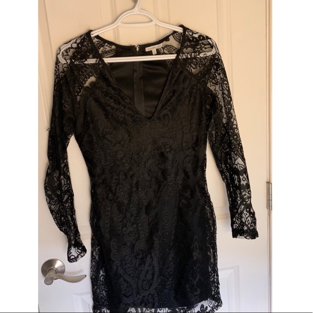 Tight Black Lace Dress w/ Sleeves